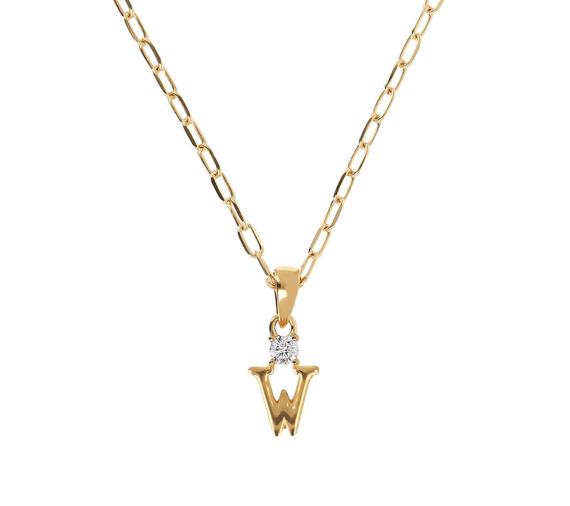 Diamonique Gold Clad Initial Pendant w/ Papercl ip Link Chain — View 47