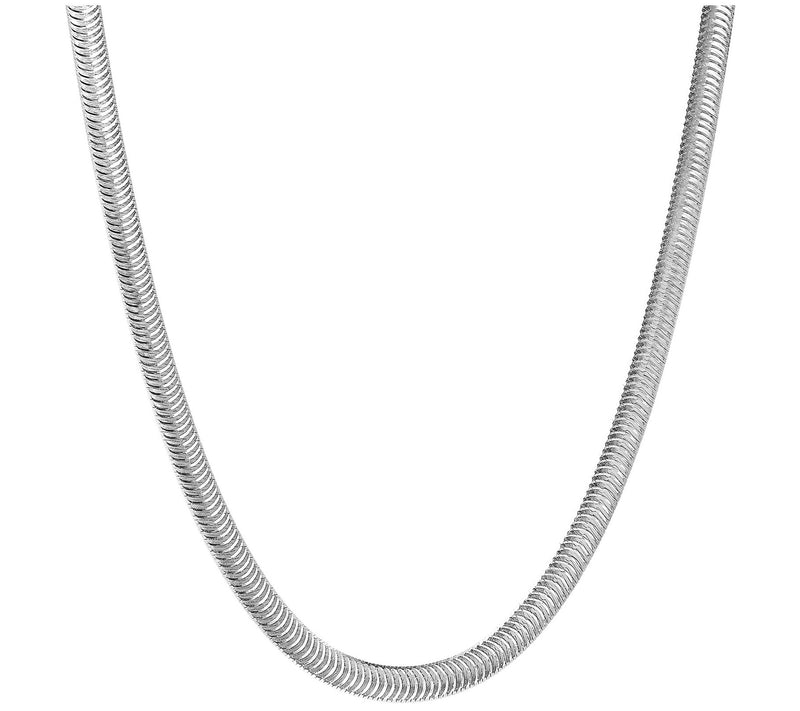 Italian Silver 18" Herringbone Link Necklace, 9.4g — View 5