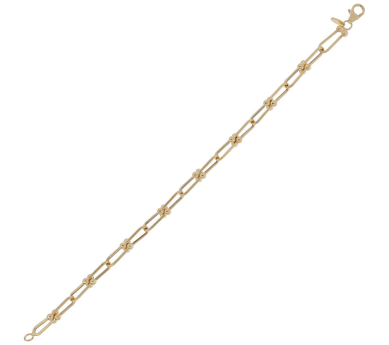 Italian Gold 8-1/4" Polished Fancy Link Bracele, 10K 4.6g — View 4