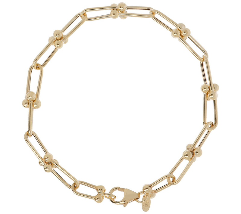 Italian Gold 7-1/2" Polished Fancy Link Bracelet, 10K 4.3g — Main view