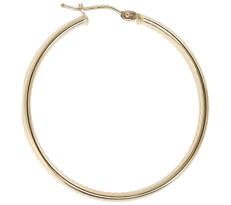 EternaGold 1-1/4" Rope Design Hoop Earrings, 14 K Gold — View 6