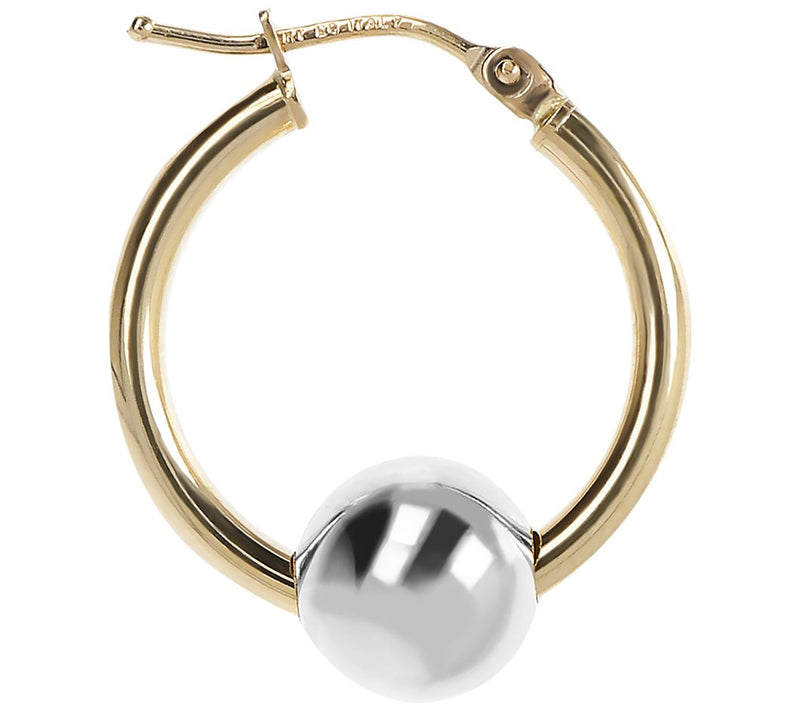 EternaGold 3/4" Beaded Hoop Earrings, 14K Gold — View 6