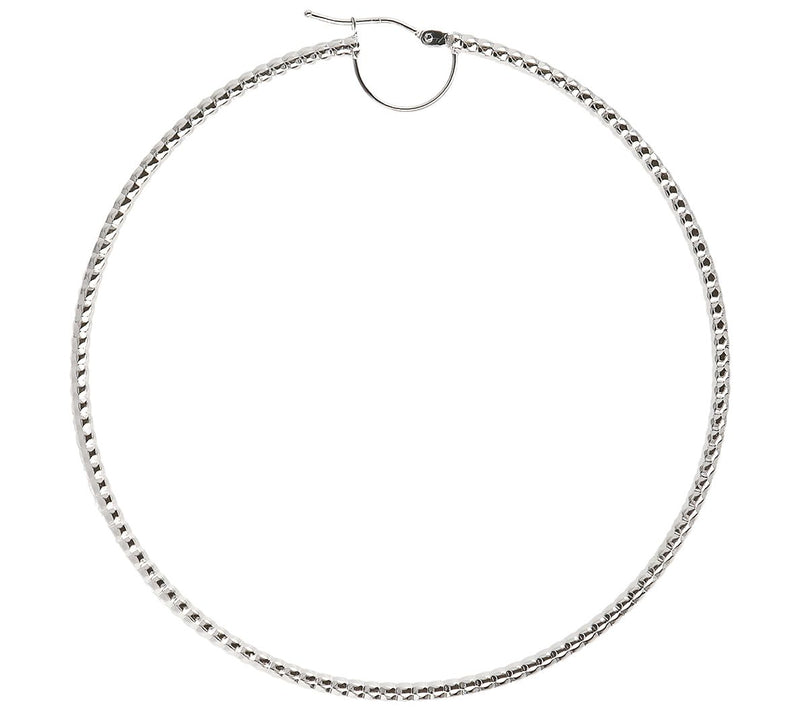 EternaGold 2-1/2" Diamond Cut Round Hoop Earrings, 14K Gold — View 7