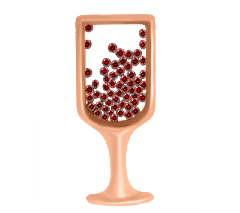 Affinity Gems Garnet Champagne Glass Pendan t w/ Chain, 14K — View 4