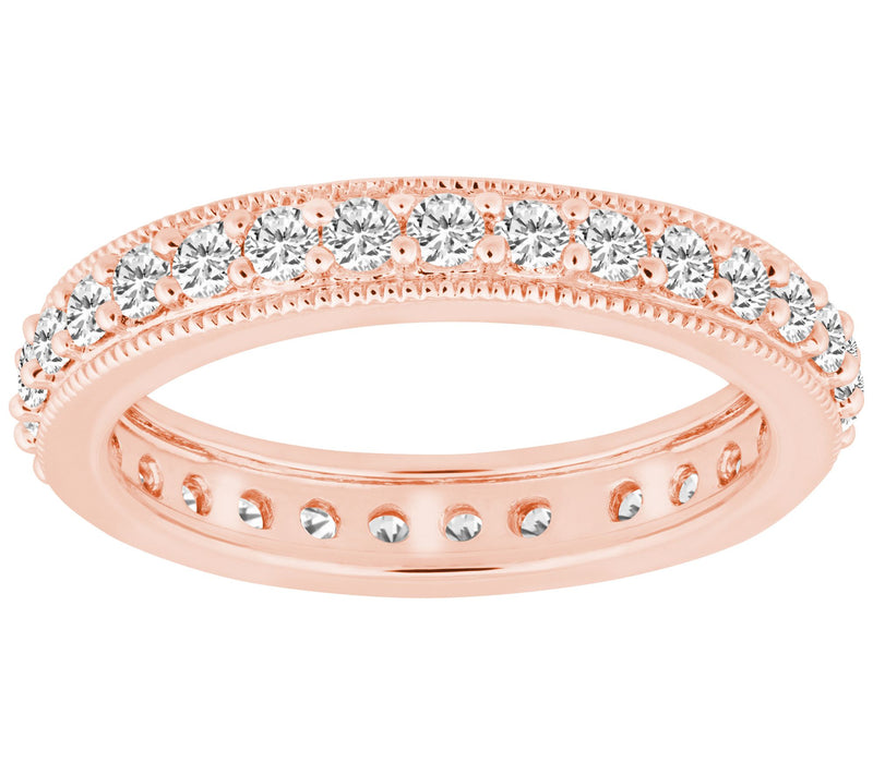 Affinity Diamonds 0.85 cttw Milgrain Eternity Band, 14K Gold — View 3