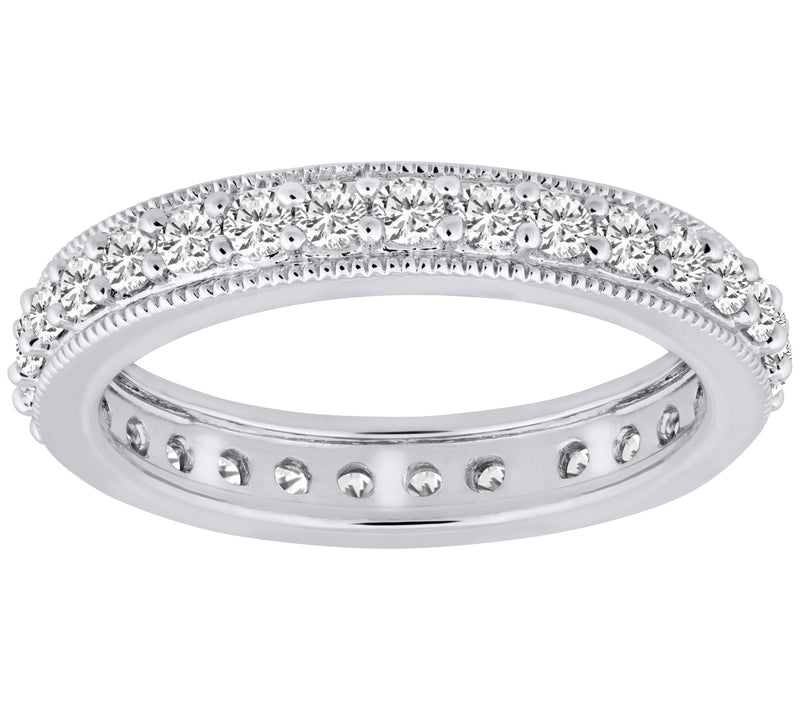 Affinity Diamonds 0.85 cttw Milgrain Eternity Band, 14K Gold — View 5
