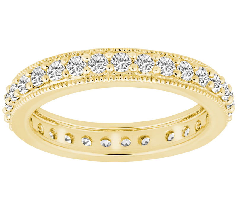 Affinity Diamonds 0.85 cttw Milgrain Eternity Band, 14K Gold — View 7