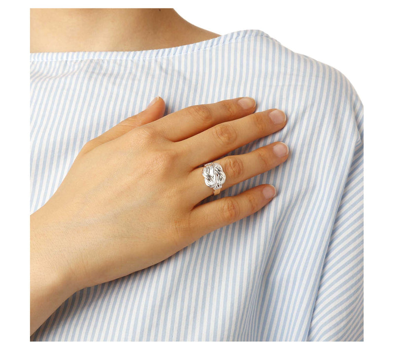 UltraFine Silver Ribbed Knot Ring — View 8