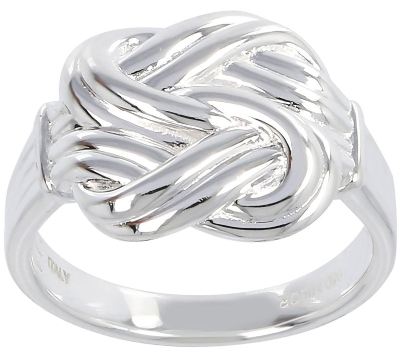 UltraFine Silver Ribbed Knot Ring — View 3