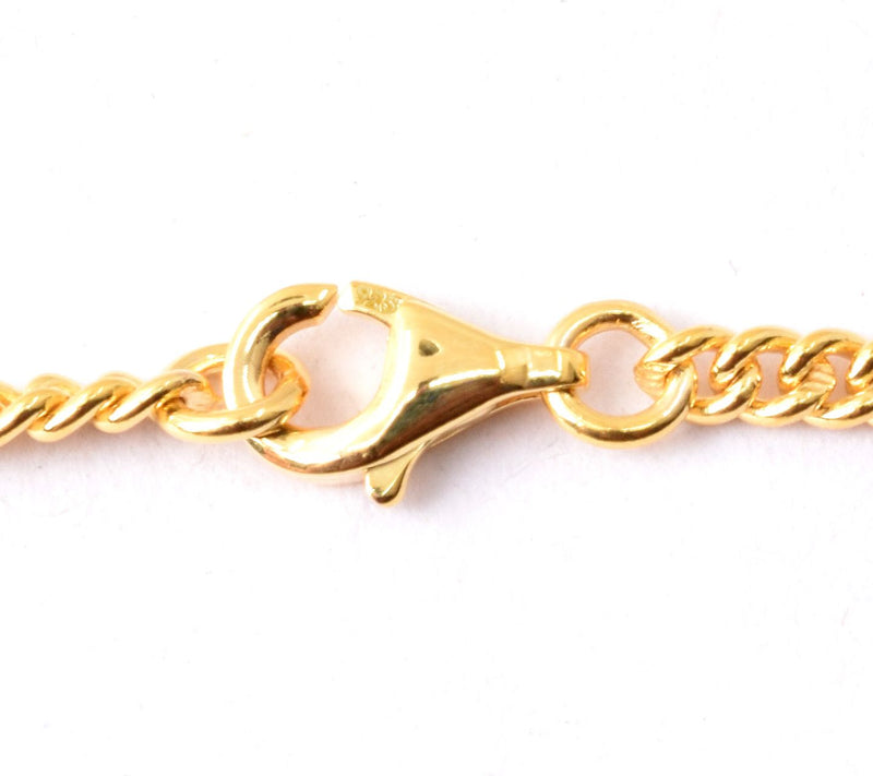 14K Gold Plated Moonstone & White Topaz Pendant w/ Chain — View 6