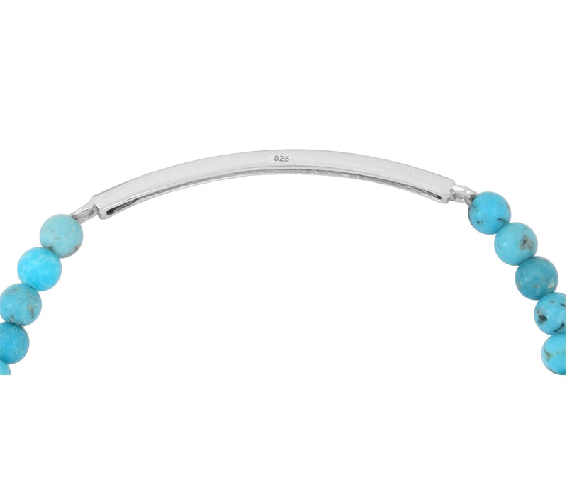 Sterling Silver Turquoise & Black Spinel Stretch Bracelet — View 8
