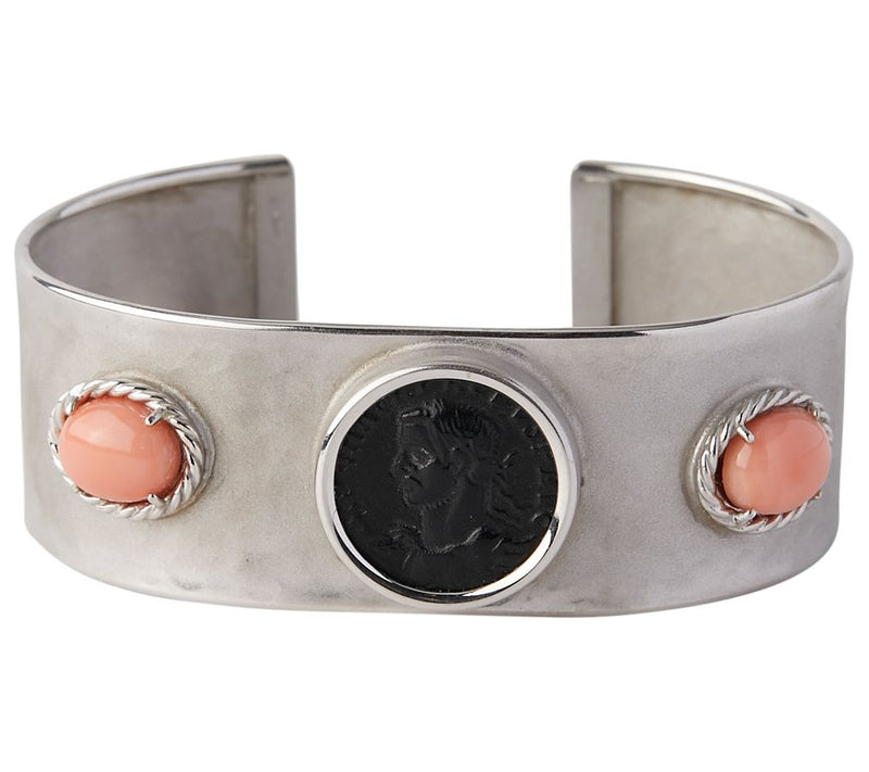 Tagliamonte Sterling Silver Multi-Gemstone Cameo Cuff — View 5