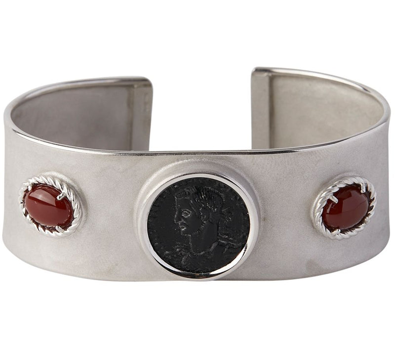 Tagliamonte Sterling Silver Multi-Gemstone Cameo Cuff — View 3