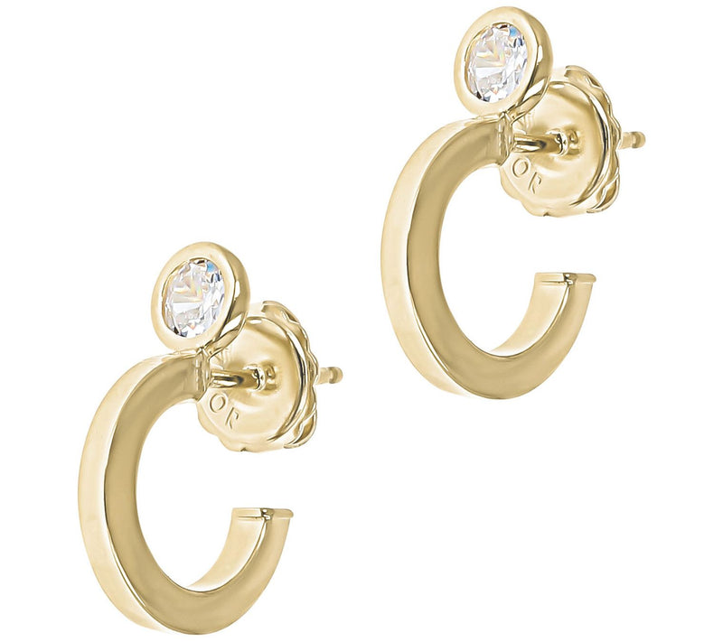 Diamonique 0.95 cttw Half Hoop Earrings, Sterli ng Silver — View 5