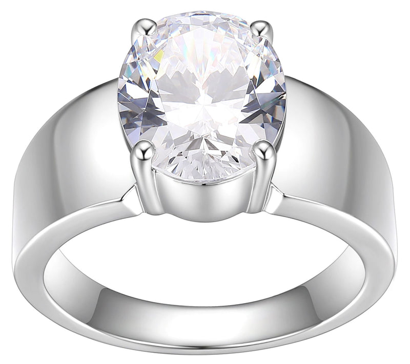 Diamonique 6.25 cttw Solitaire Ring, Sterling Silver — Main view