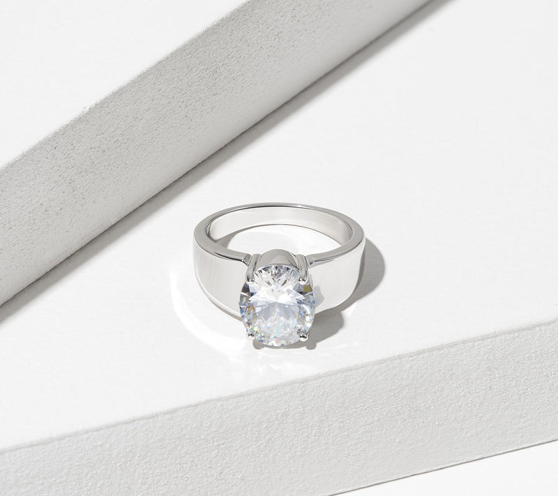 Diamonique 6.25 cttw Solitaire Ring, Sterling Silver — View 2