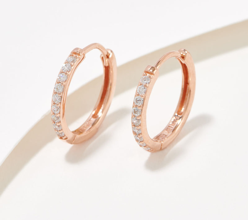 Diamonique x Courtney Khondabi 16mm Huggie Hoops, Sterling — Main view