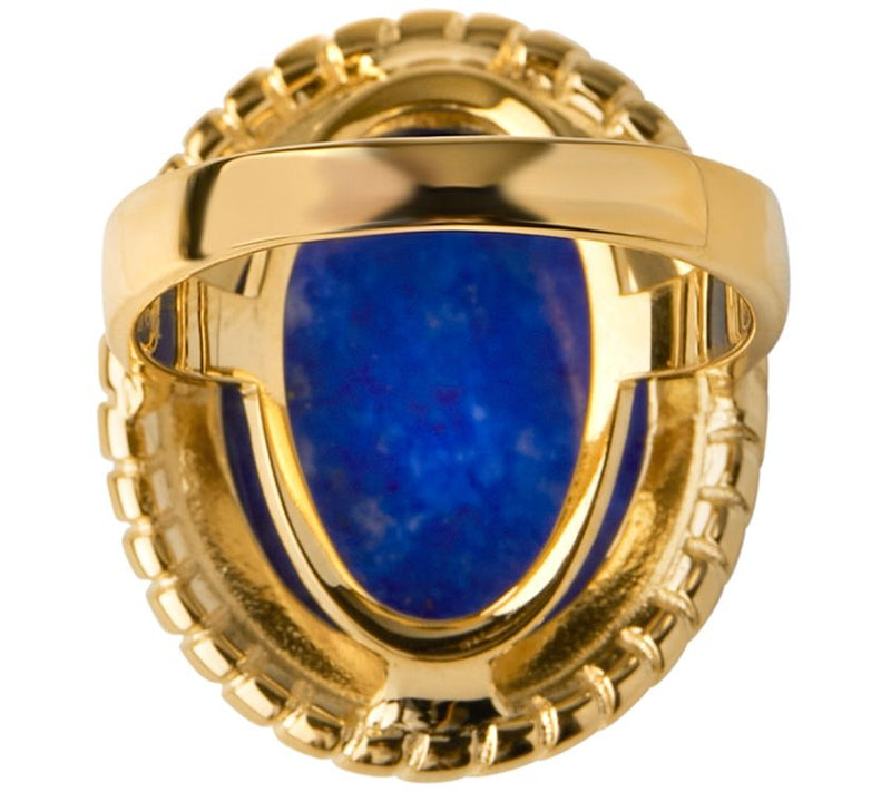 Tagliamonte 18K Gold Plated Sterling Lapis Cameo Ring — View 2