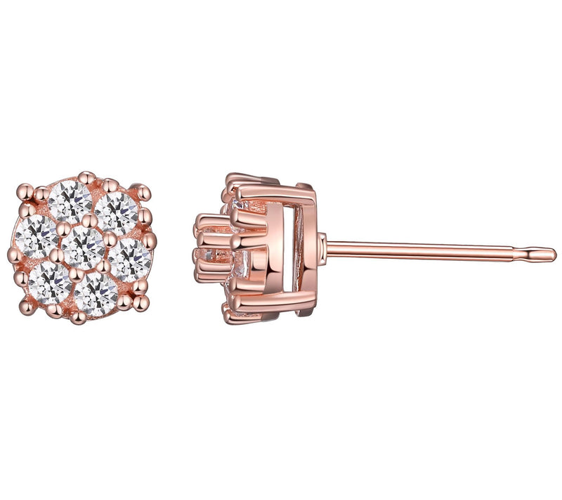 Diamonique 0.90 cttw Stud Earrings, 18K Rose Clad — View 3