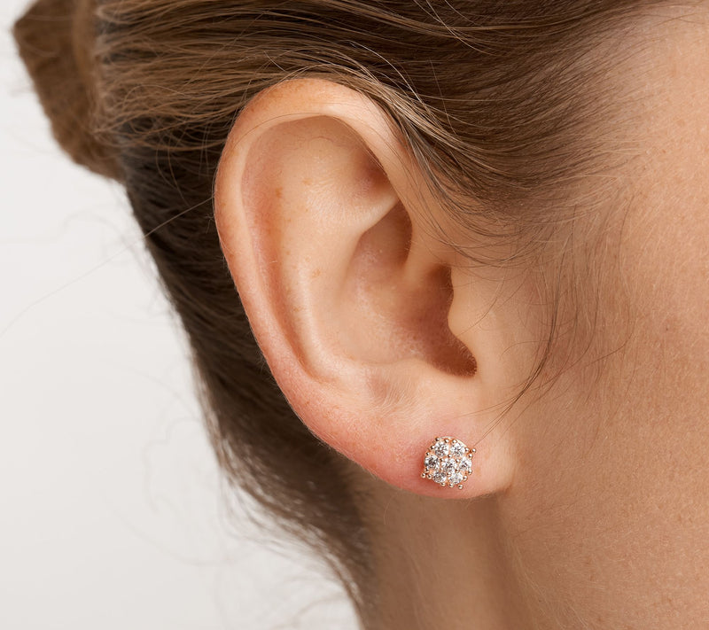 Diamonique 0.90 cttw Stud Earrings, 18K Rose Clad — View 5
