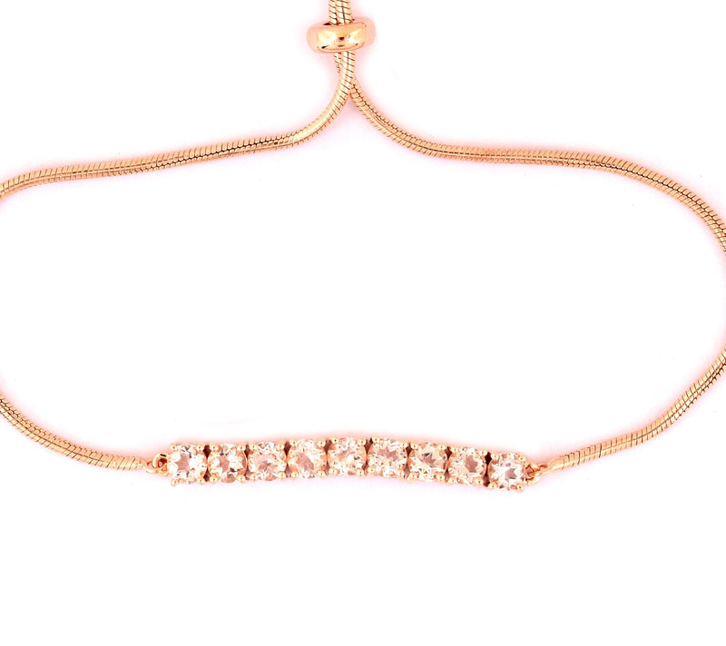 14K Rose Clad 1.90 cttw Morganite Adjustable Bracelet — View 5