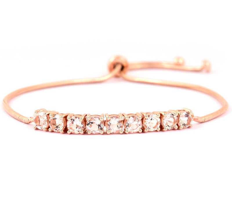 14K Rose Clad 1.90 cttw Morganite Adjustable Bracelet — Main view