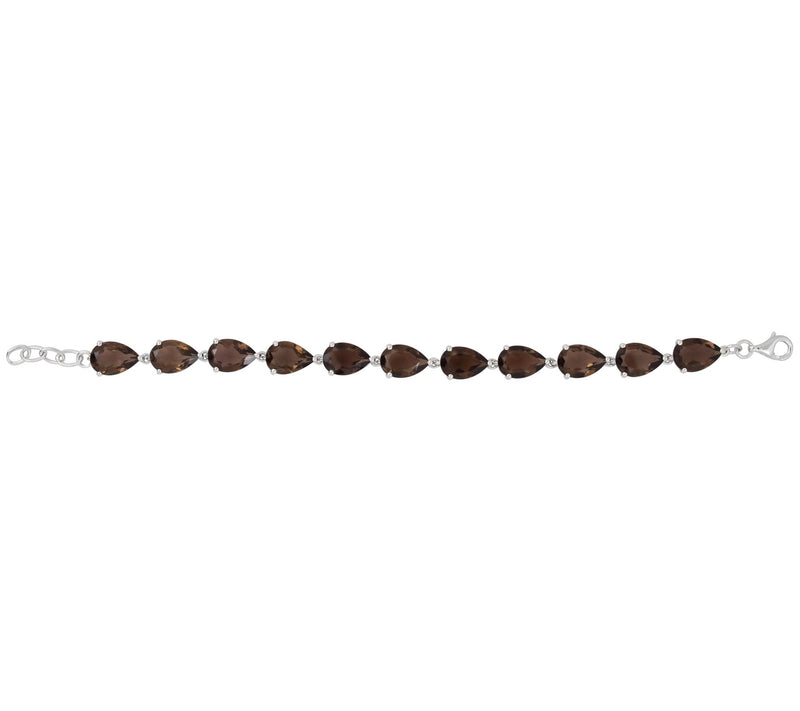 Sterling Silver 26.35 cttw Smoky Quartz Bracelet — View 4
