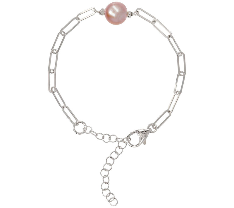 Honora Cultured Pearl Paperclip Link Bracelet, Sterling — View 7