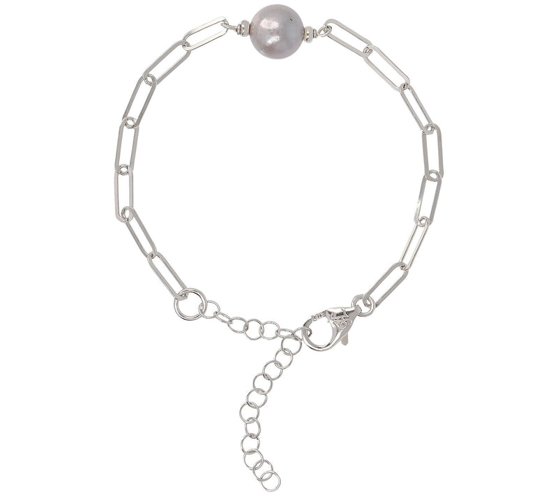 Honora Cultured Pearl Paperclip Link Bracelet, Sterling — View 5