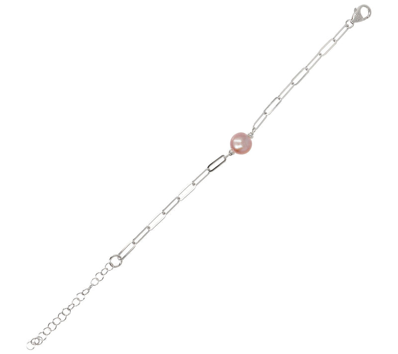 Honora Cultured Pearl Paperclip Link Bracelet, Sterling — View 8