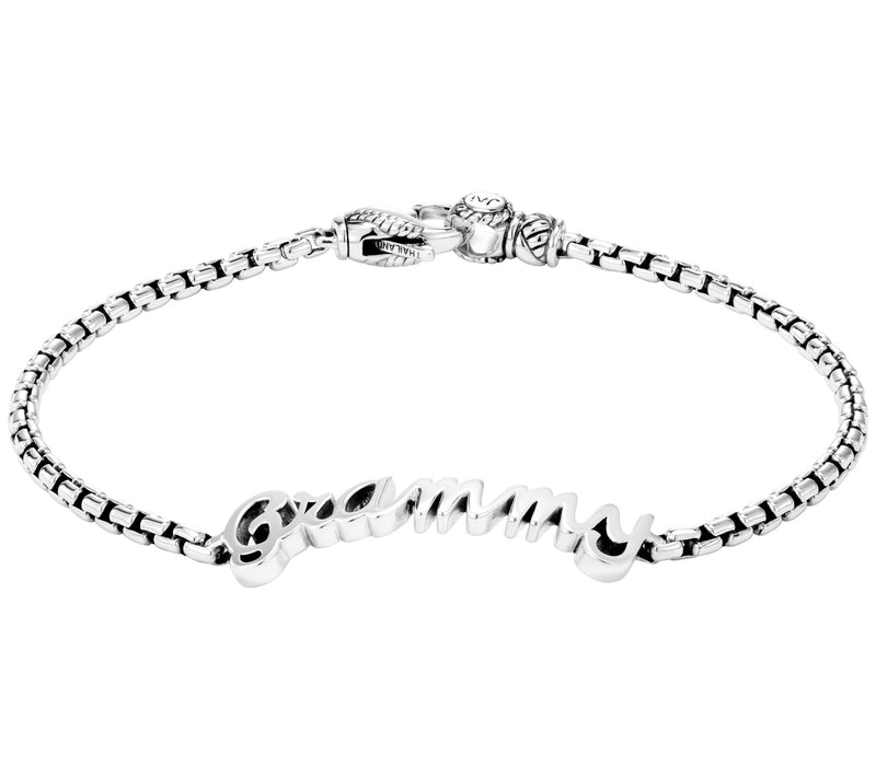JAI Sterling Silver Grammy 2.7mm Box Chain Brac elet — View 2
