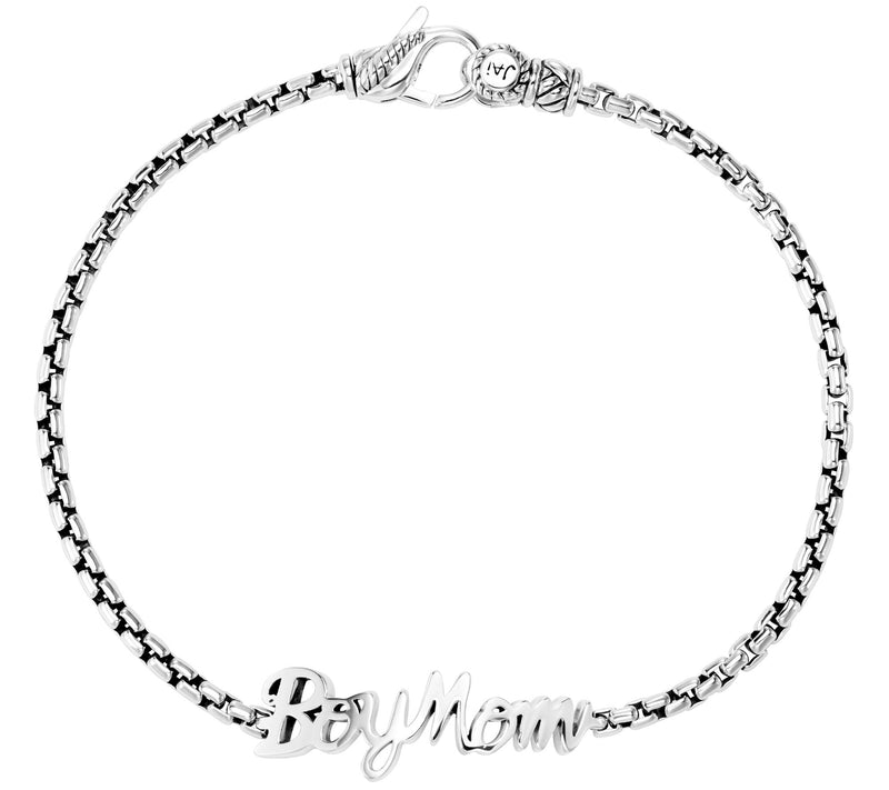 JAI Sterling Silver Boy Mom  2.7mm Box Chain Br acelet — Main view