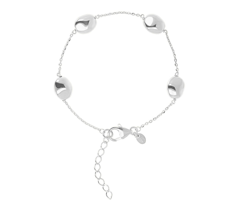 Veronese 18K Clad Polished Nugget Station Bracelet — View 5