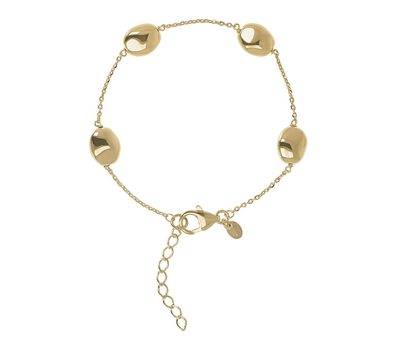 Veronese 18K Clad Polished Nugget Station Bracelet — View 7