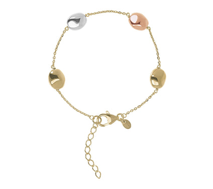 Veronese 18K Clad Polished Nugget Station Bracelet