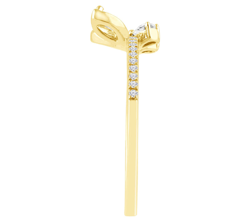 Affinity 0.50 cttw Diamond Butterfly R ing, 14K Plated — View 2
