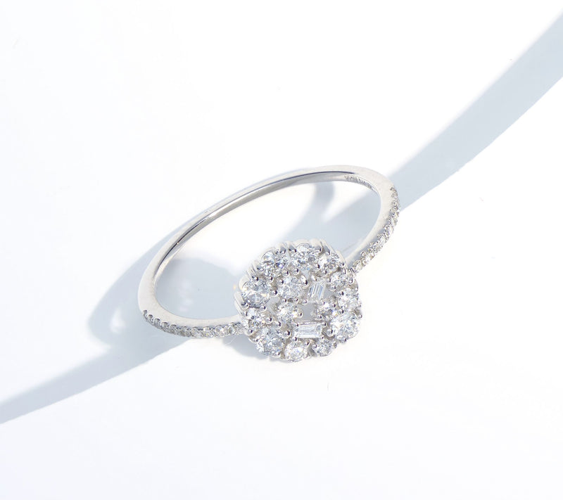Affinity 0.40 cttw Multi Diamond Cluster Ring, 14K Gold — View 5