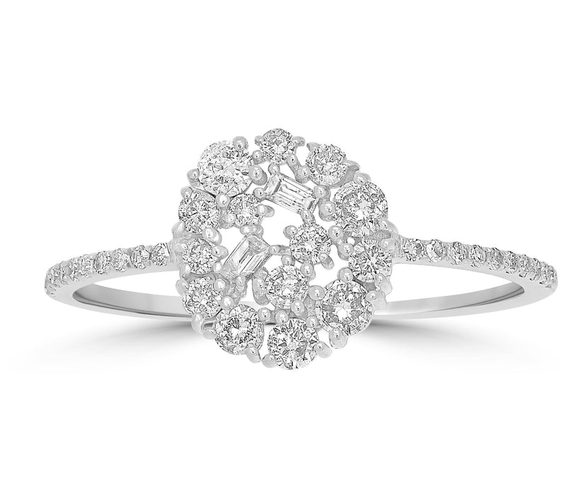 Affinity 0.40 cttw Multi Diamond Cluster Ring, 14K Gold — View 3