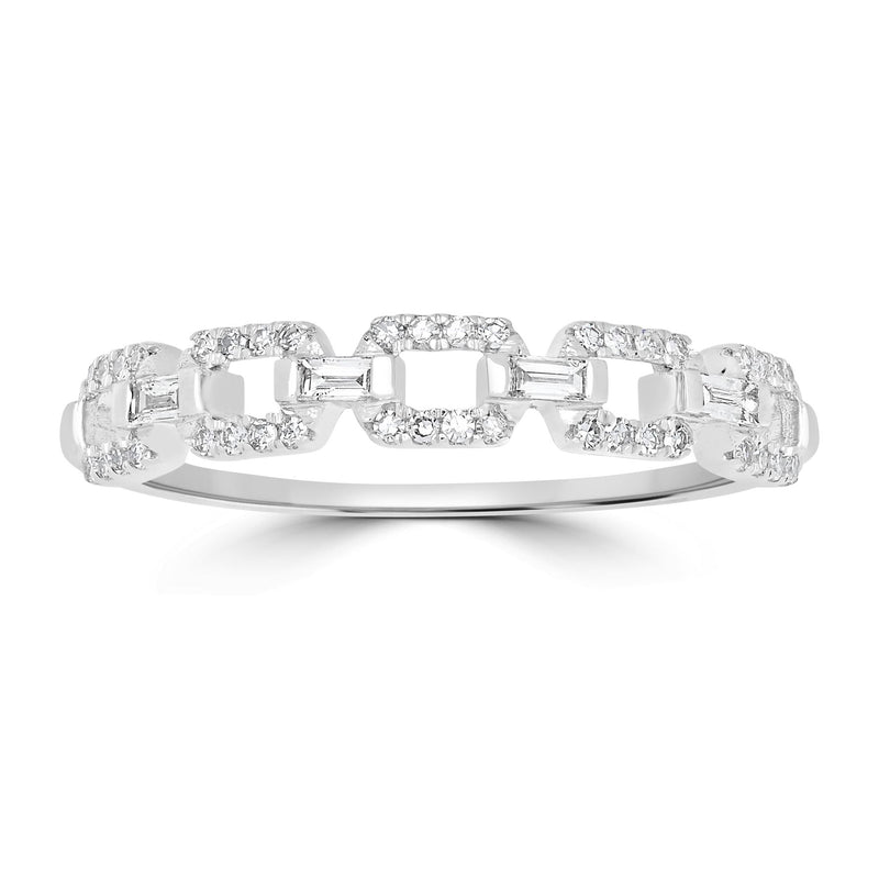 Affinity Diamonds 0.20 cttw Status Link Ring, 1 4K White Gold — View 3