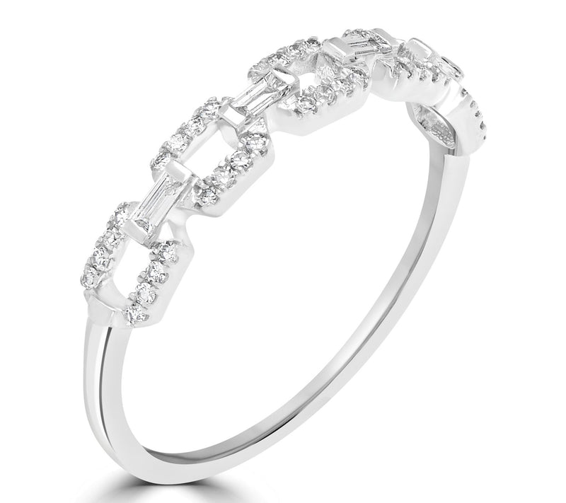 Affinity Diamonds 0.20 cttw Status Link Ring, 1 4K White Gold — View 4