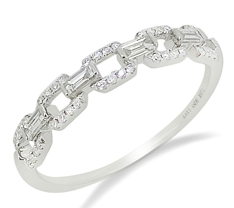 Affinity Diamonds 0.20 cttw Status Link Ring, 1 4K White Gold — View 5