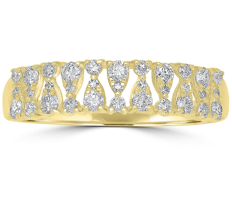 Affinity Diamonds 0.35 cttw Teardrop Band Ring,14K Gold — View 3