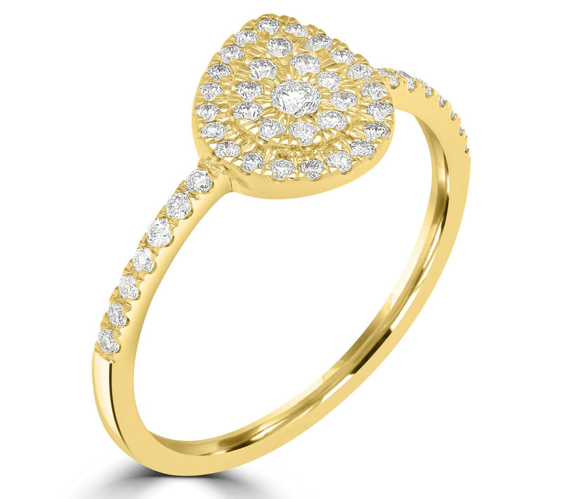 Affinity Diamonds 0.25 cttw Teardrop Cluster Ring, 14K Gold — View 5