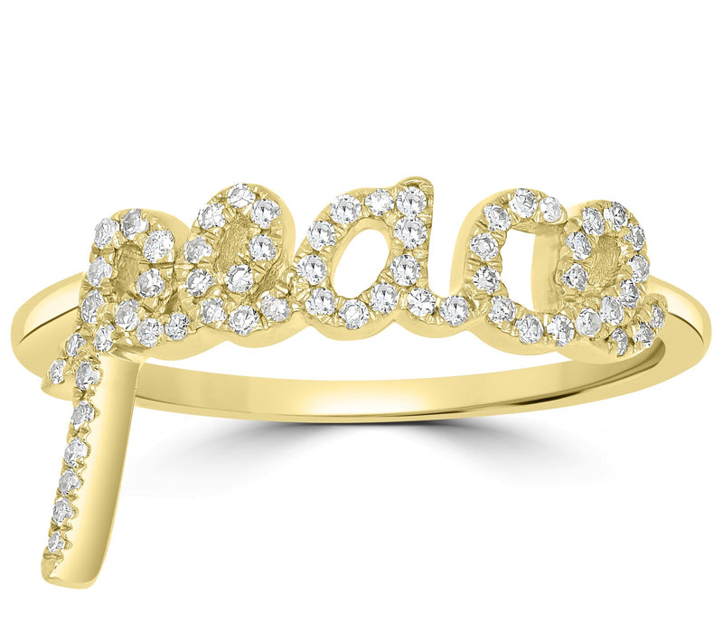 Affinity Diamonds 0.15 cttw Script Peace Ring,14K Gold — Main view
