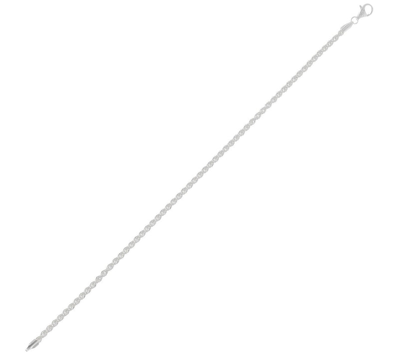 UltraFine Silver Rope Chain Ankle Bracelet — View 4