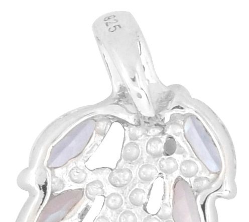 Sterling Silver Moonstone & White Topaz Leaf Pendant — View 6