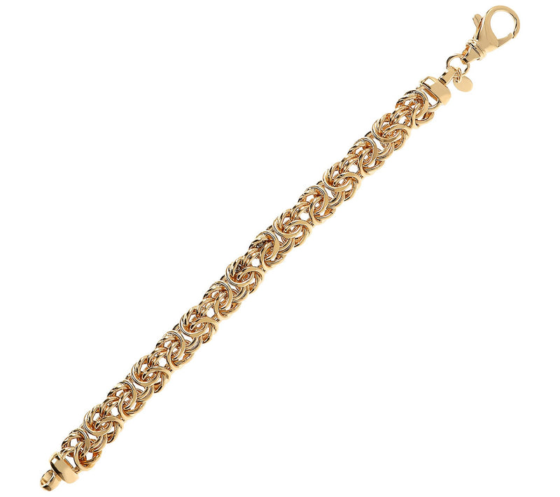 Bronzo Italia Diamond Cut Byzantine Link Bracelt — View 2