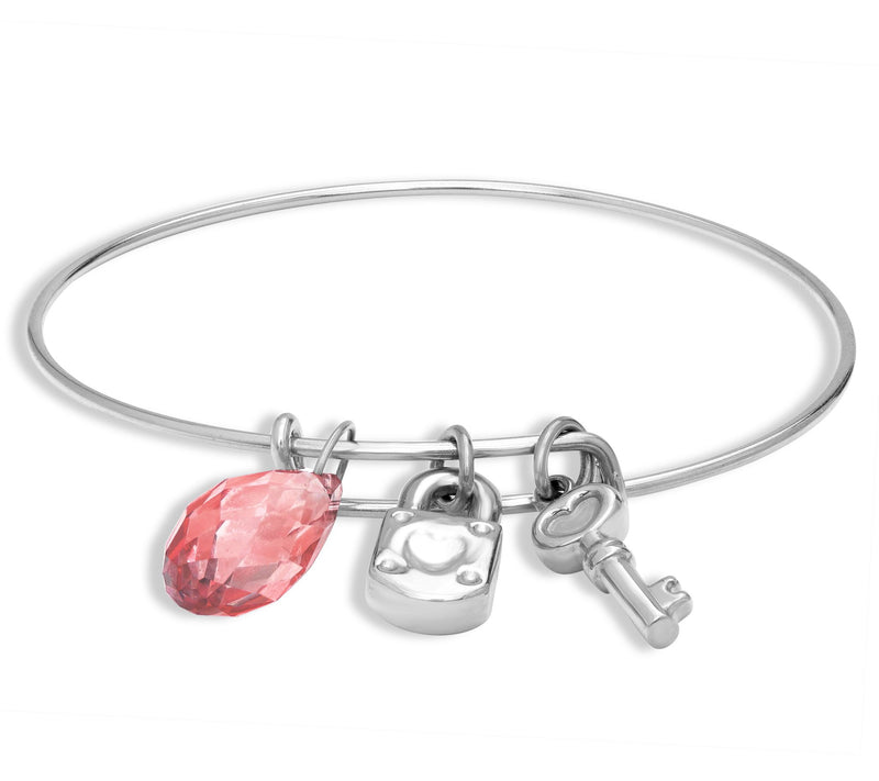 Steel by Design Lock & Key Birthstone Charm Banle — View 15