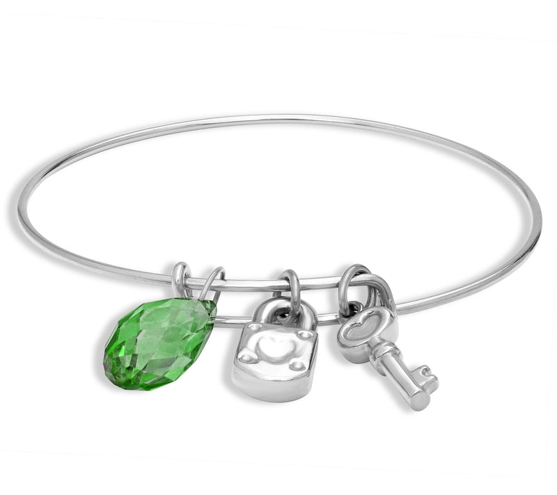 Steel by Design Lock & Key Birthstone Charm Banle — View 22