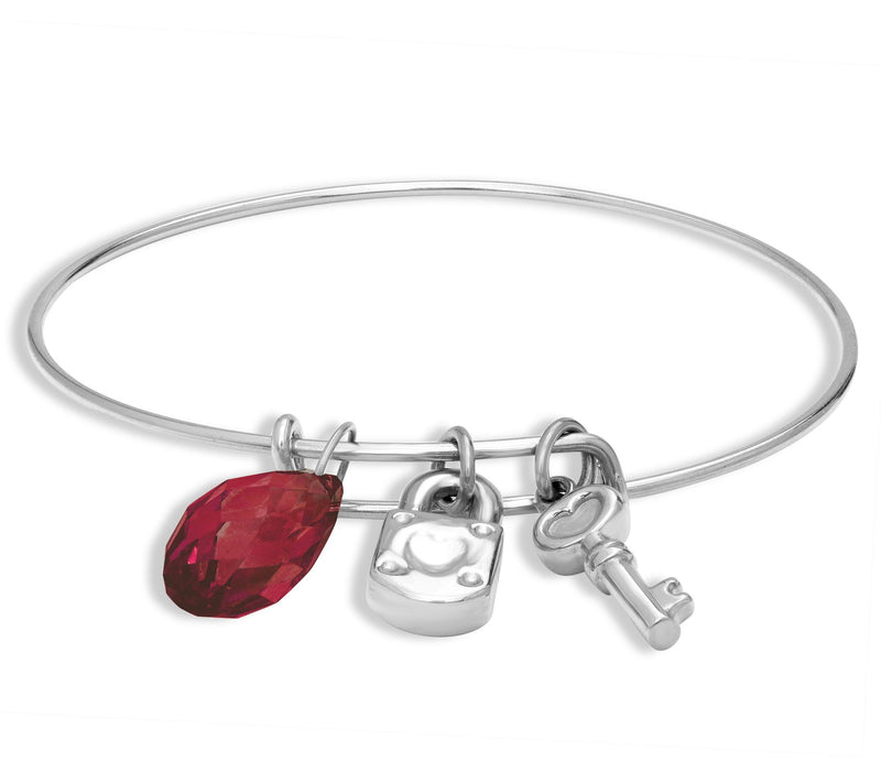 Steel by Design Lock & Key Birthstone Charm Banle — View 25